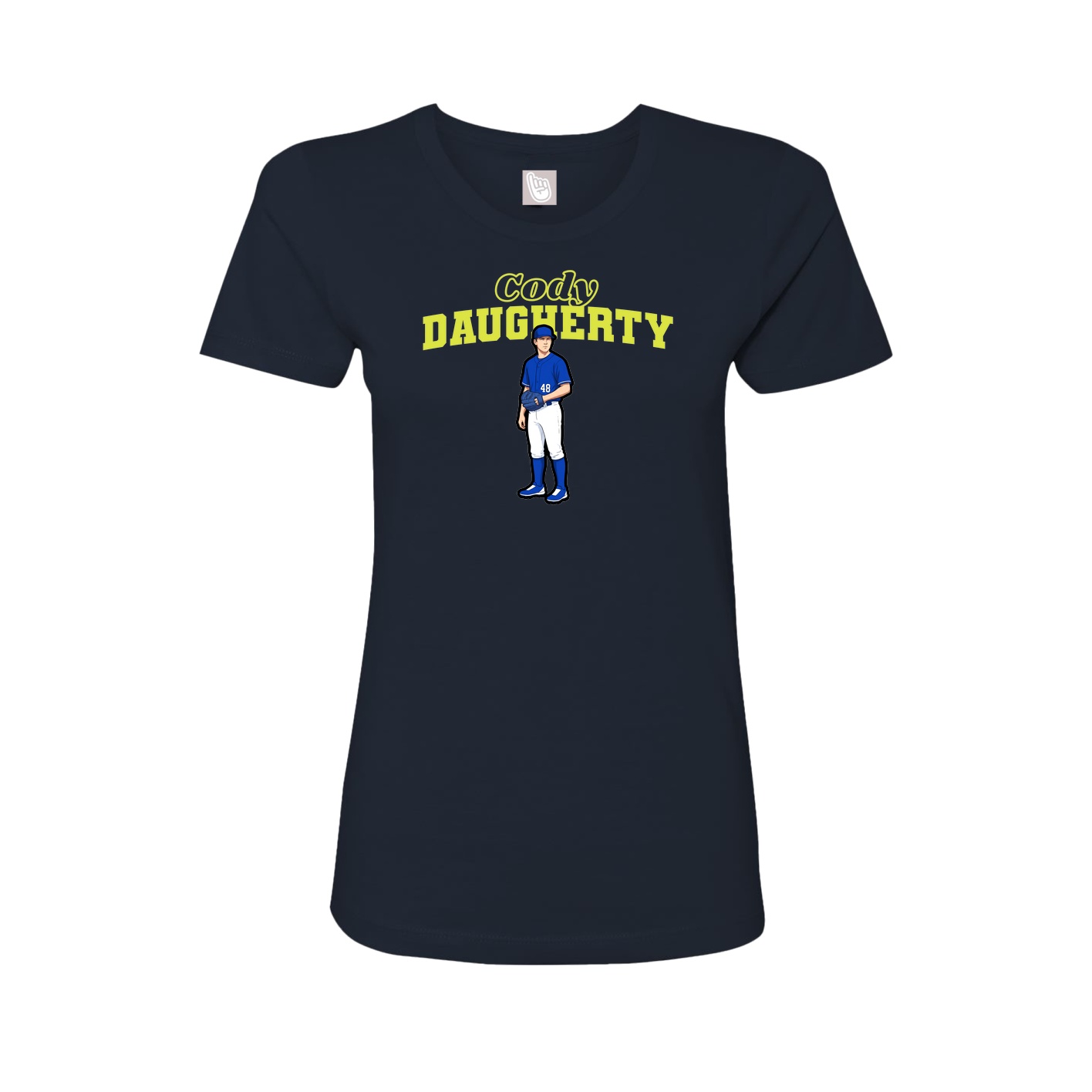 Fitted Women's Tee — Name Arch in Navy