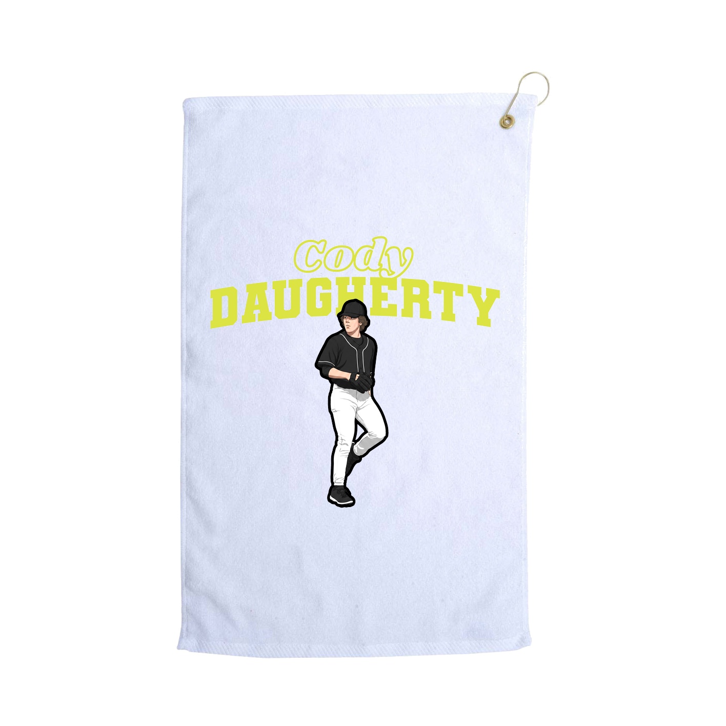 Golf Towel — Name Arch in White