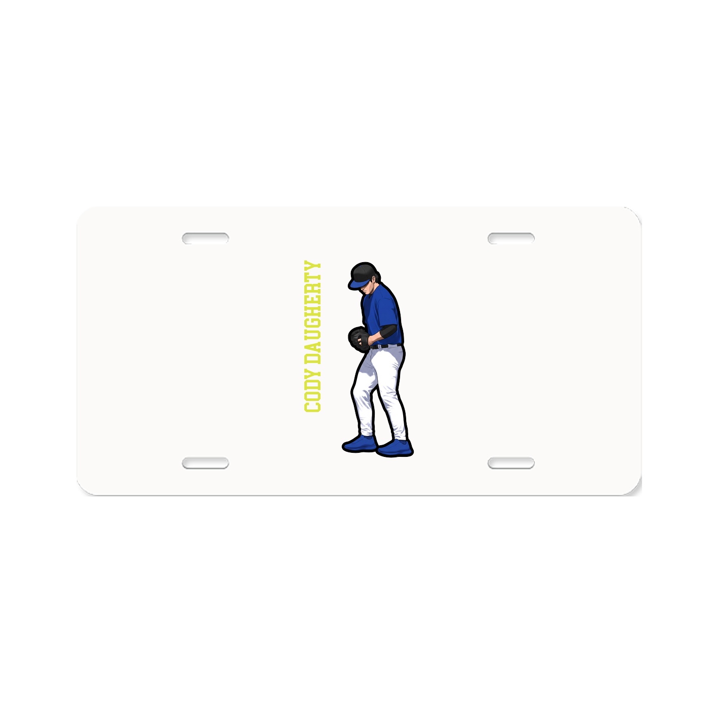 License Plate — Name Vertical in Classic