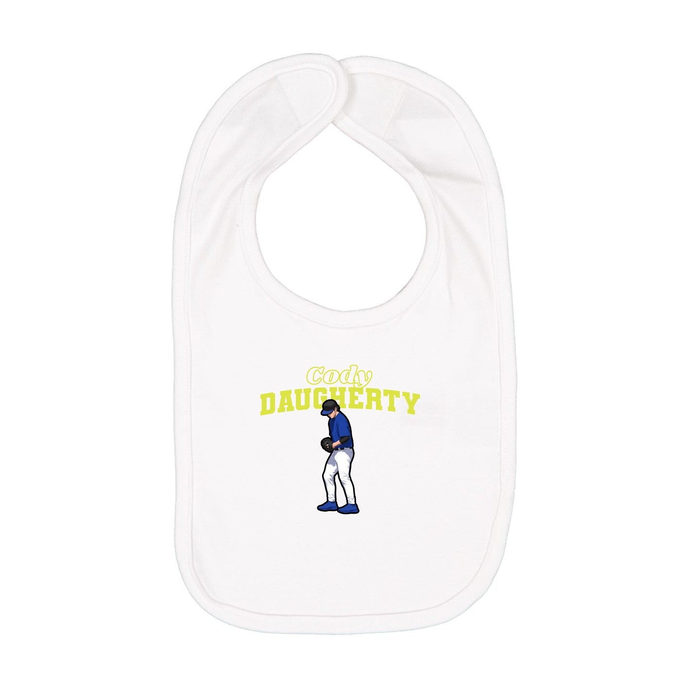 Infant Bib — Name Arch in White