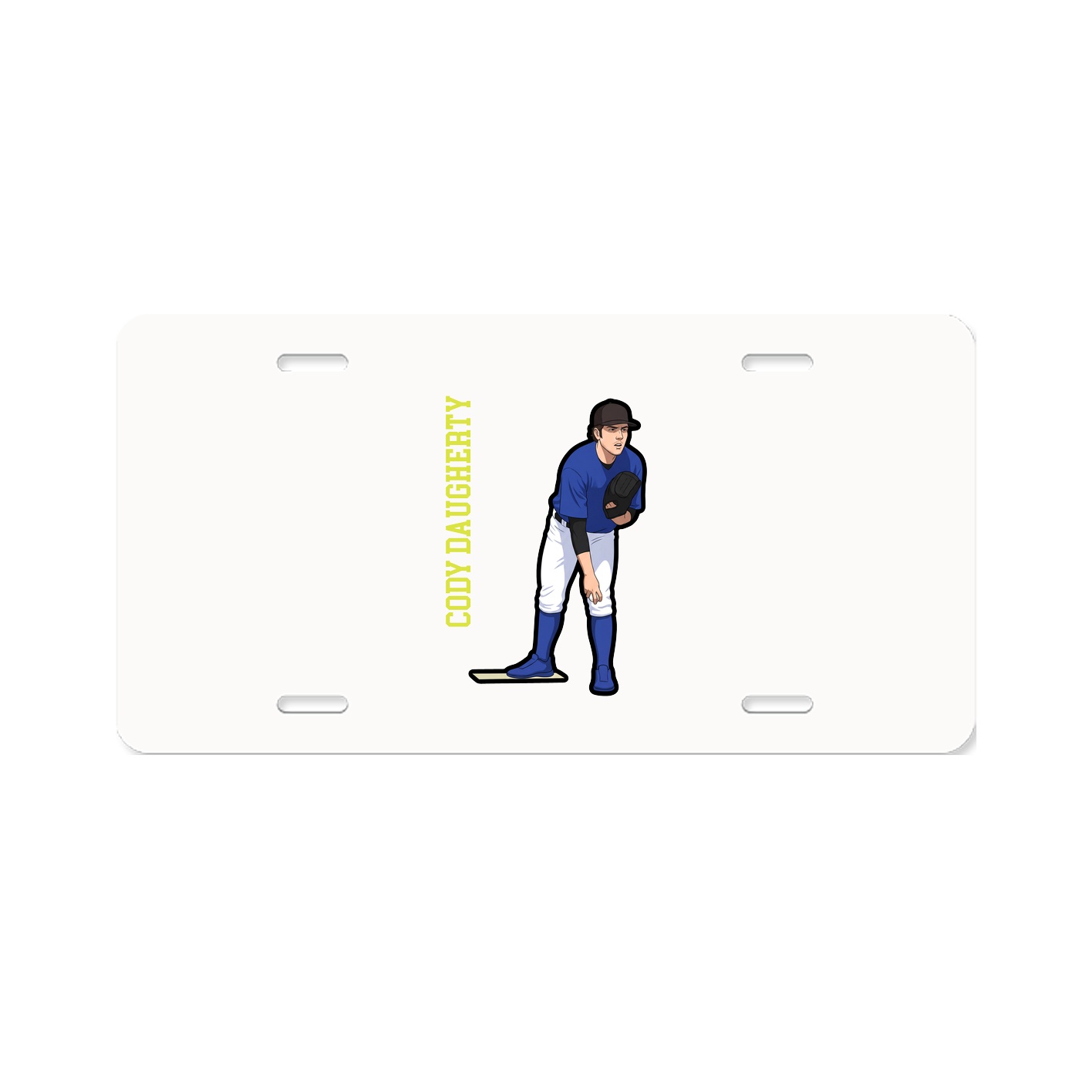 License Plate — Name Vertical in Classic