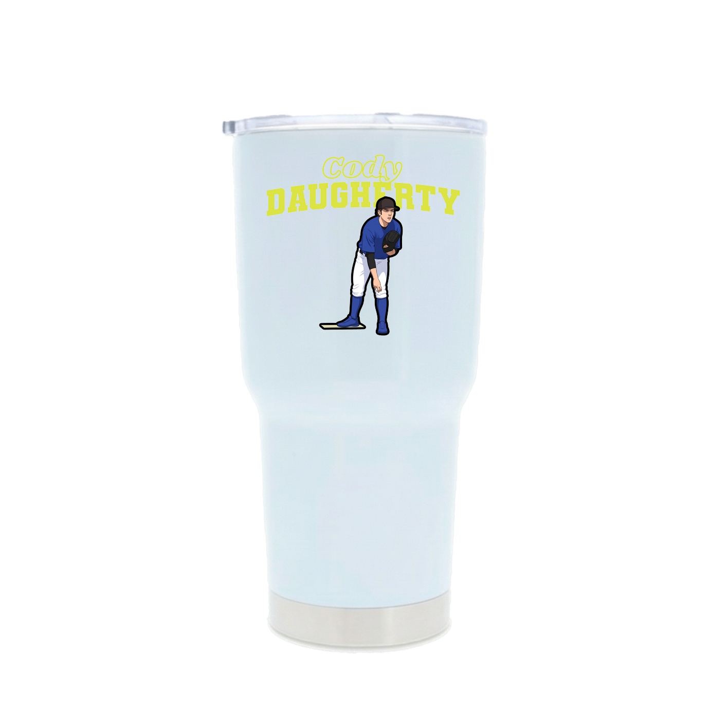 30oz Stainless Steel Tumbler — Name Arch in White