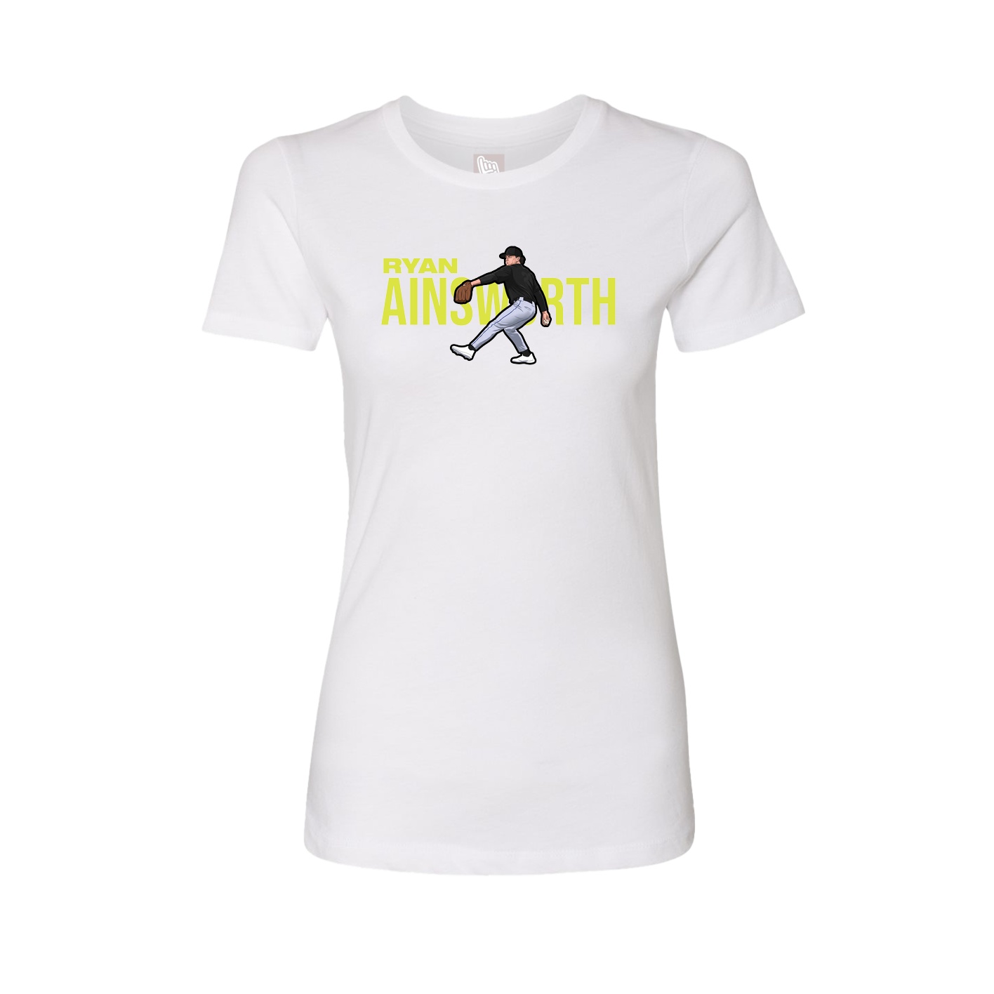 Fitted Women's Tee — Player Name in White