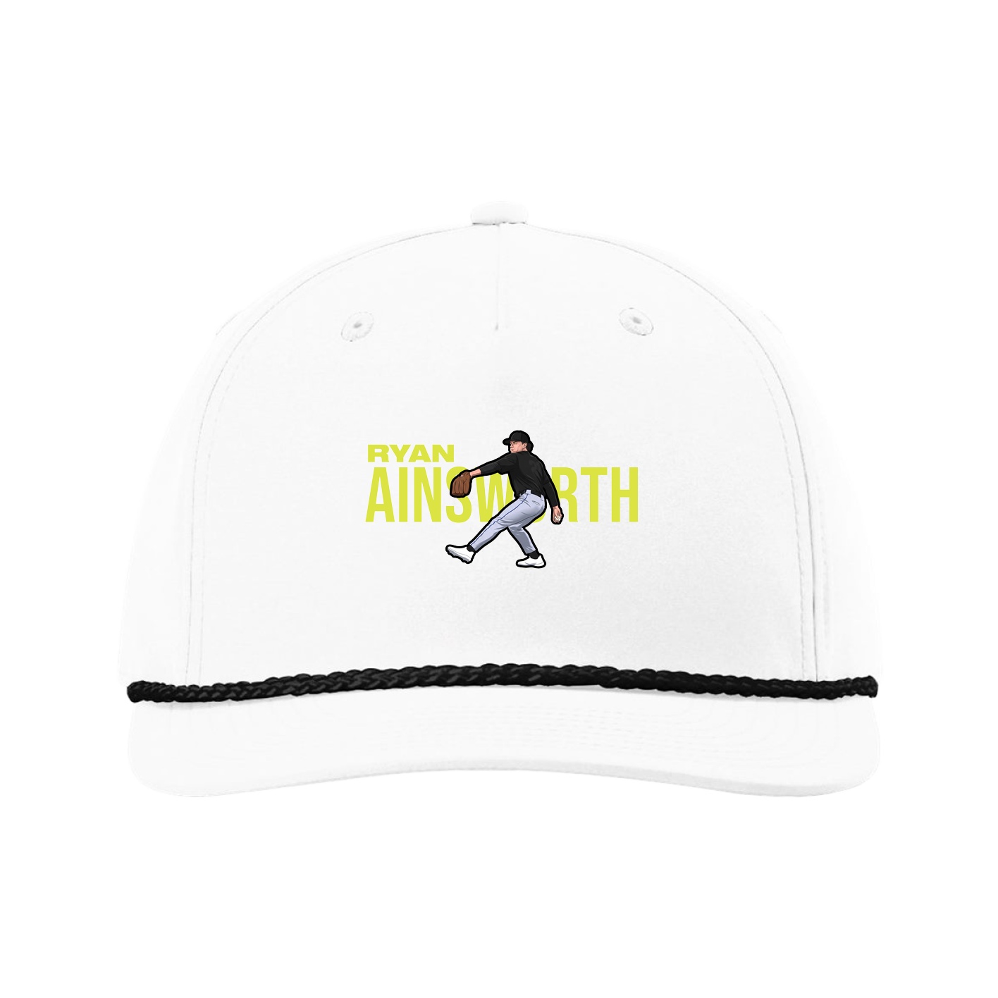 Five-Panel Classic Rope Cap — Player Name in White