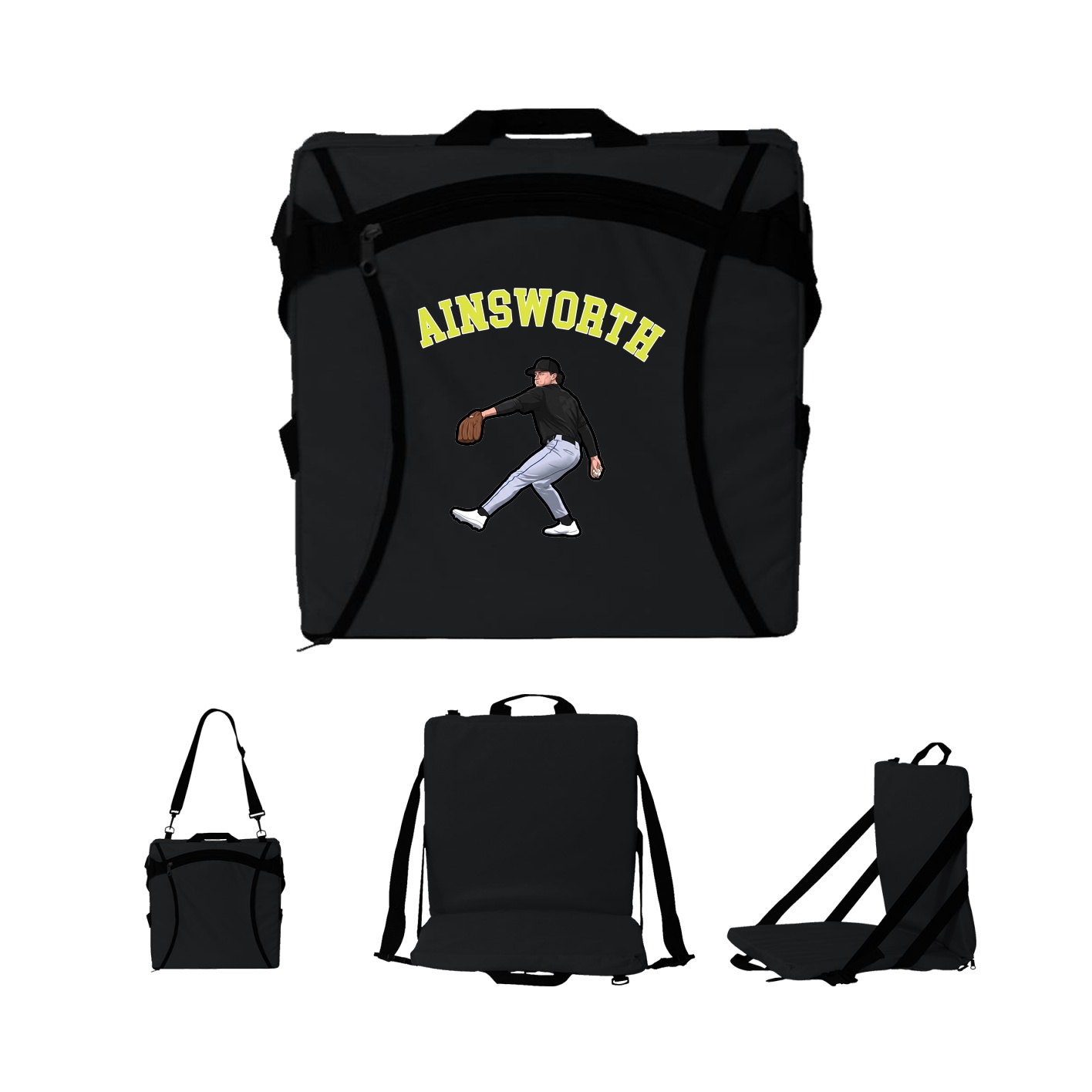 Folding Stadium Seat — Shirsey Arch in Black