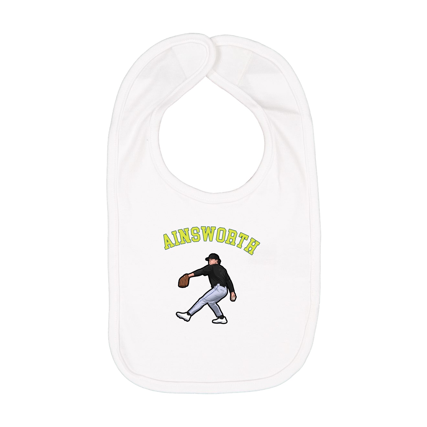 Infant Bib — Shirsey Arch in White