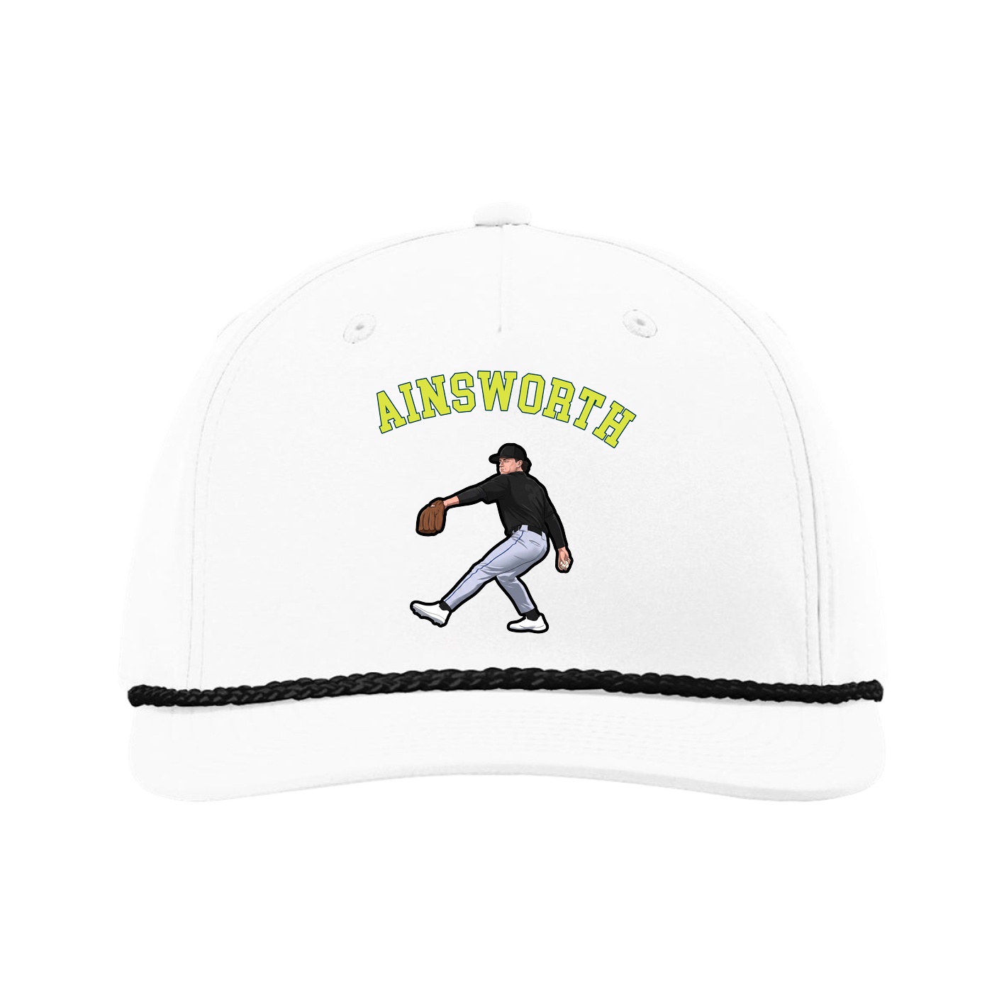 Five-Panel Classic Rope Cap — Shirsey Arch in White