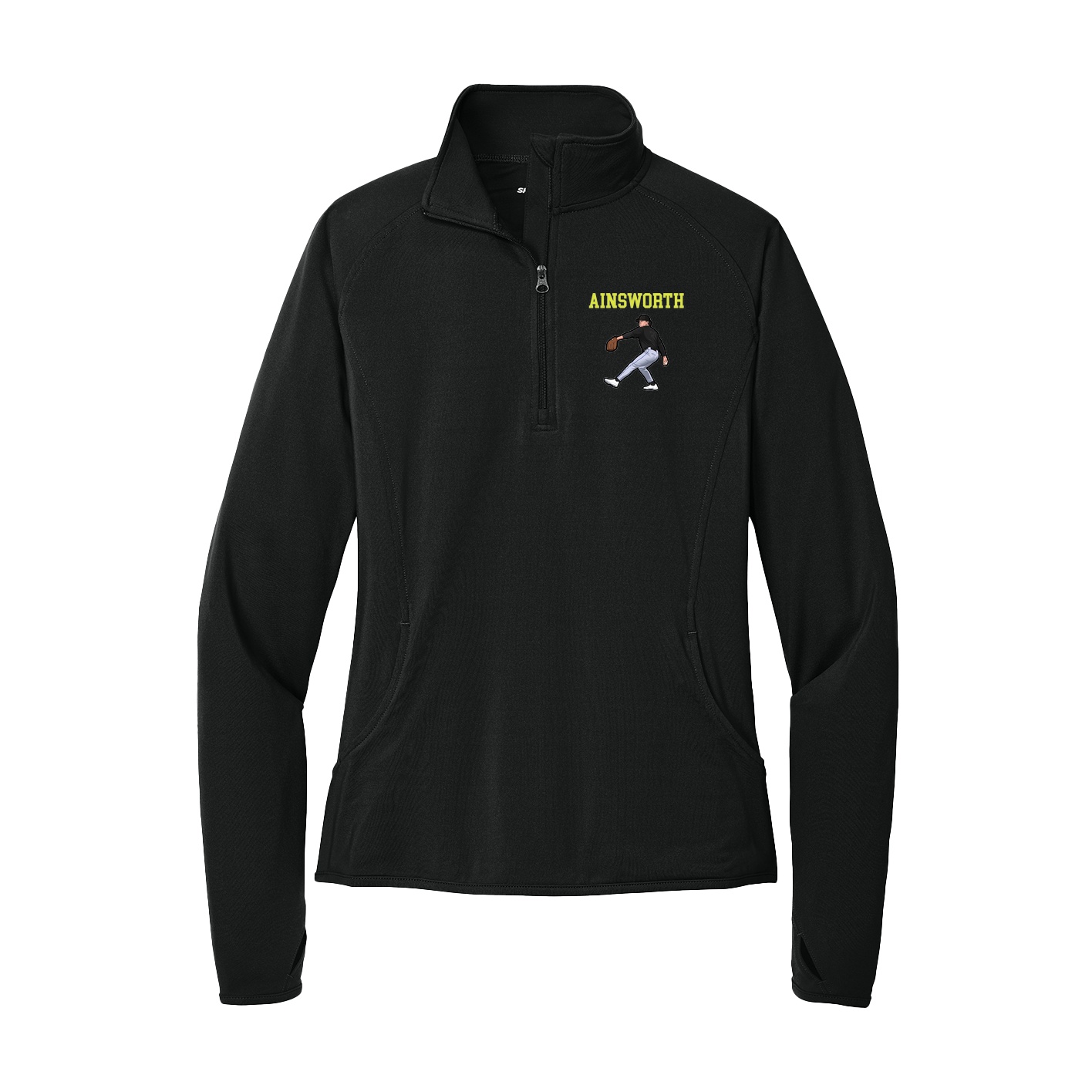 Women's Q-Zip Pullover — Shirsey in Black