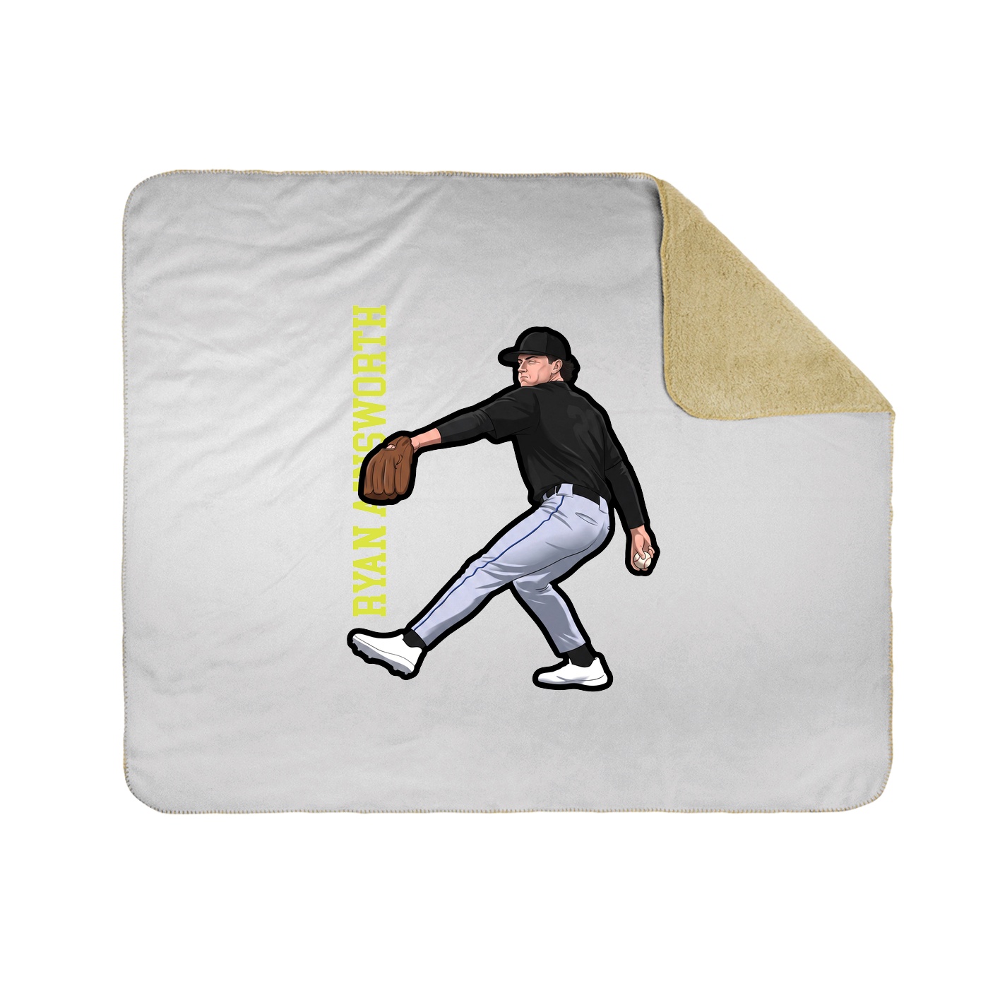 Throw Blanket — Name Vertical in White