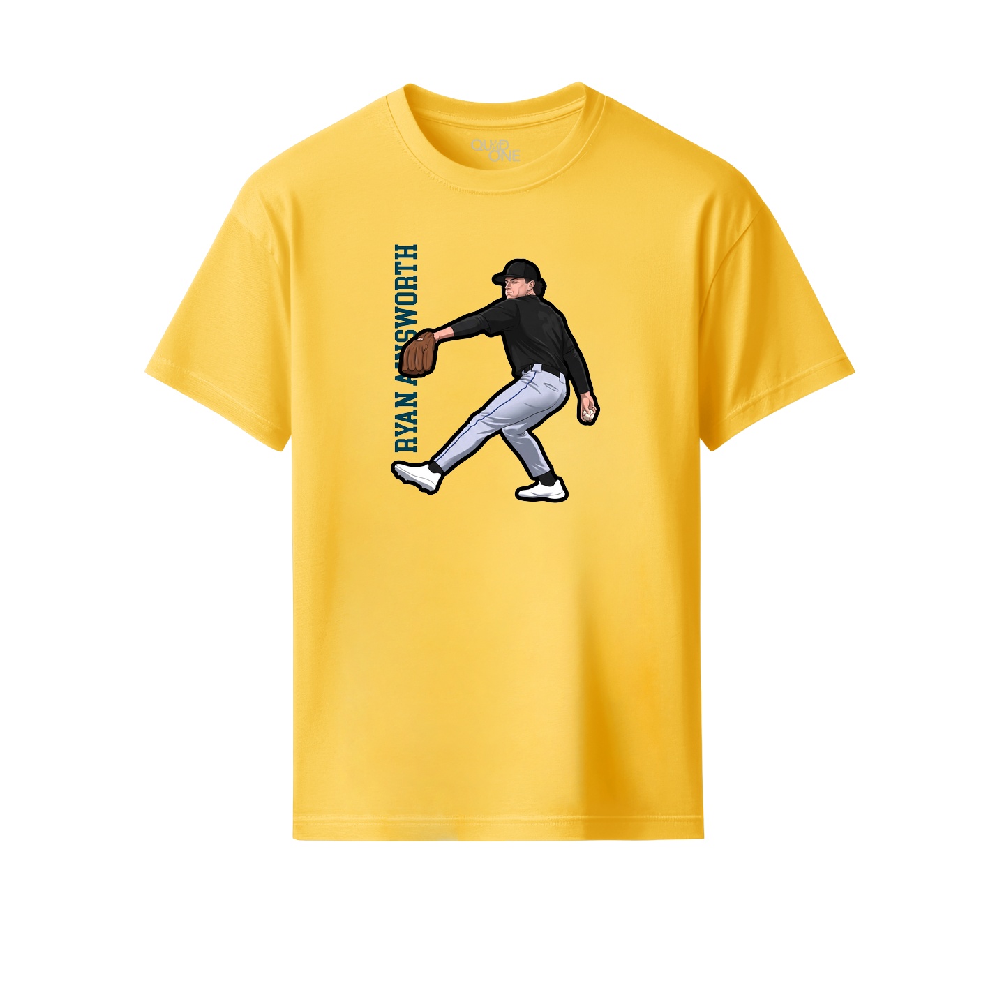 Youth Tee — Name Vertical in Yellow