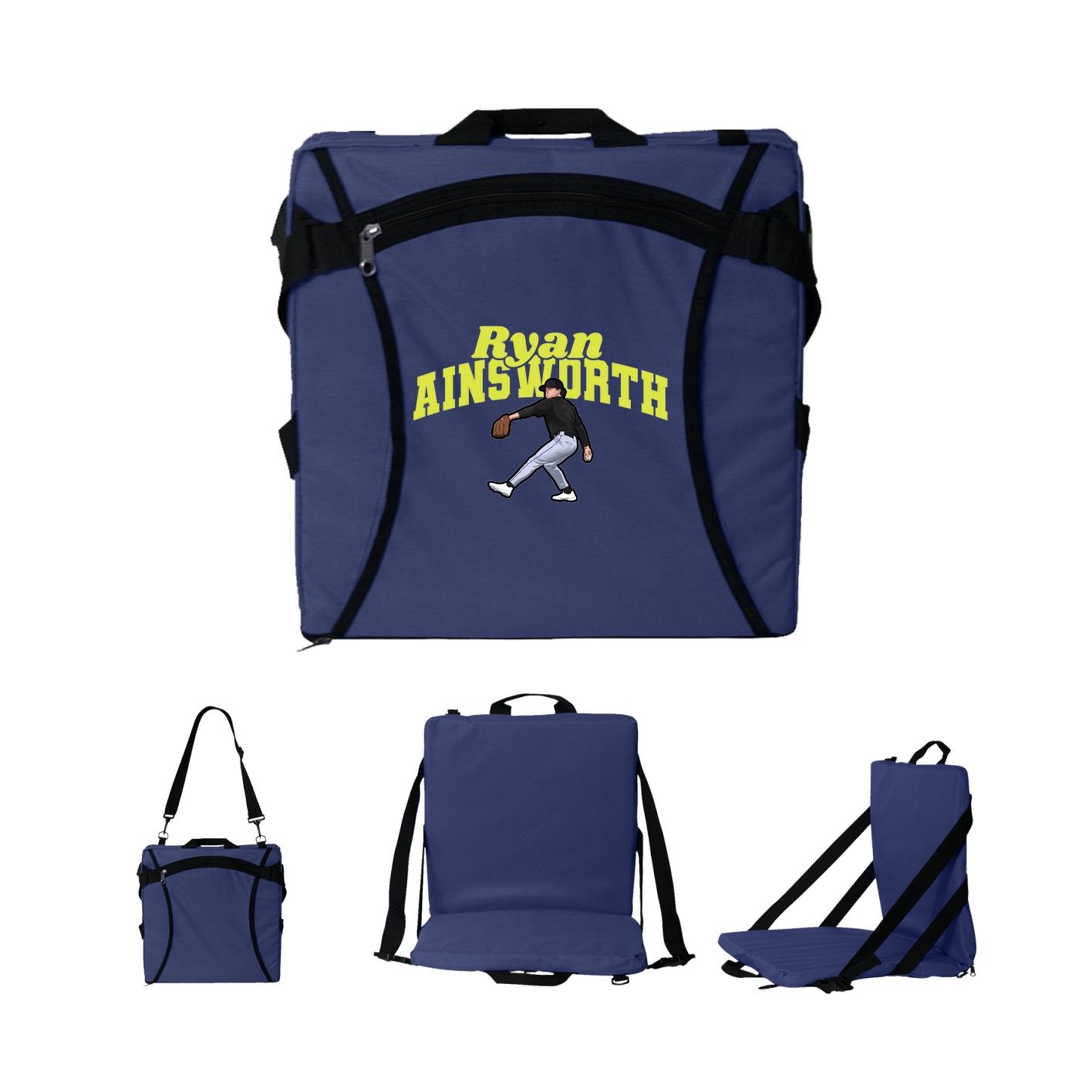 Folding Stadium Seat — Signature Arch in Navy