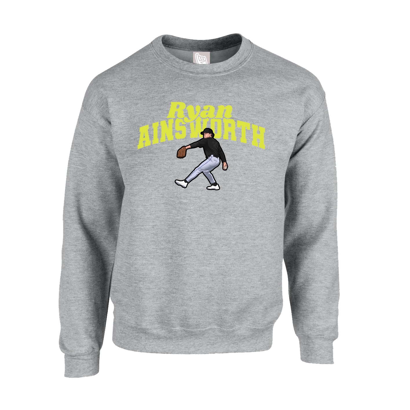 Fleece Crew — Signature Arch in Grey