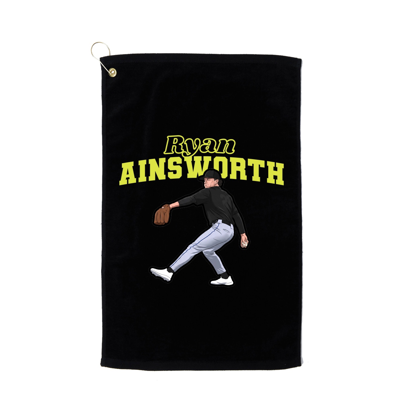 Golf Towel — Name Arch in Black