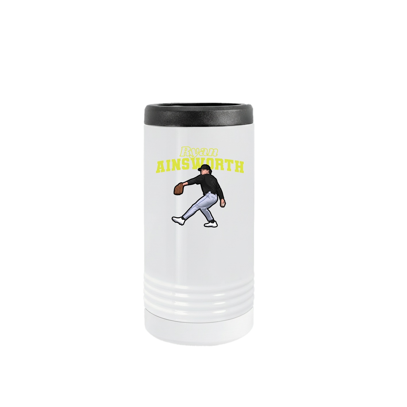 Slim Beverage Holder — Name Arch in White