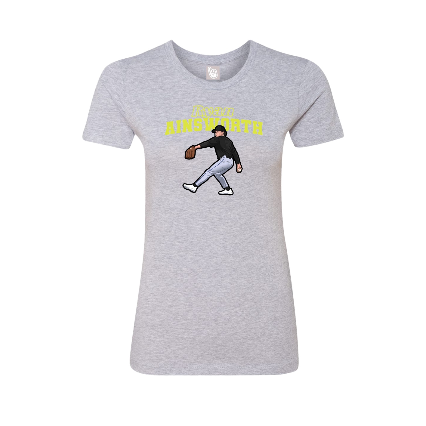 Fitted Women's Tee — Name Arch in Grey