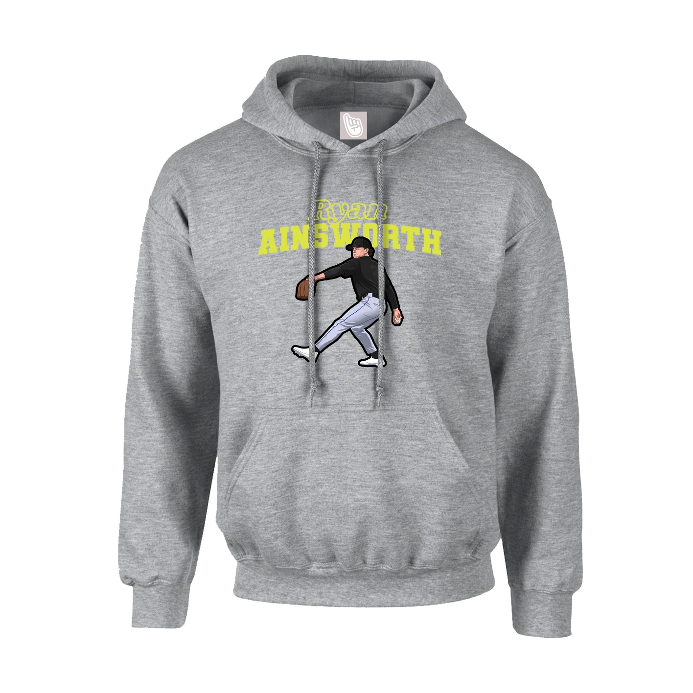 Youth Hoodie — Name Arch in Grey