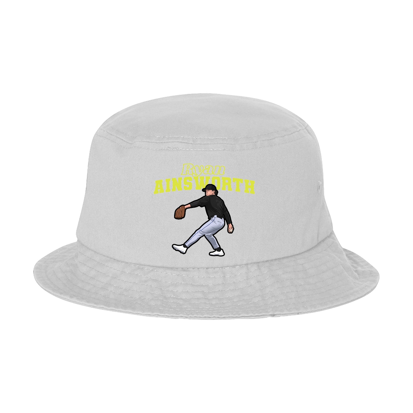 Bucket Cap — Name Arch in White