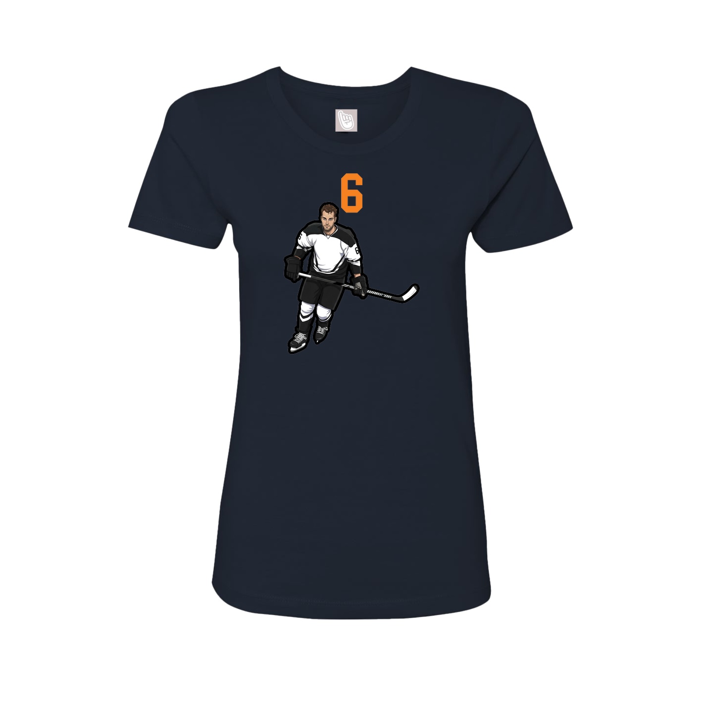 Fitted Women's Tee — Number Top in Navy