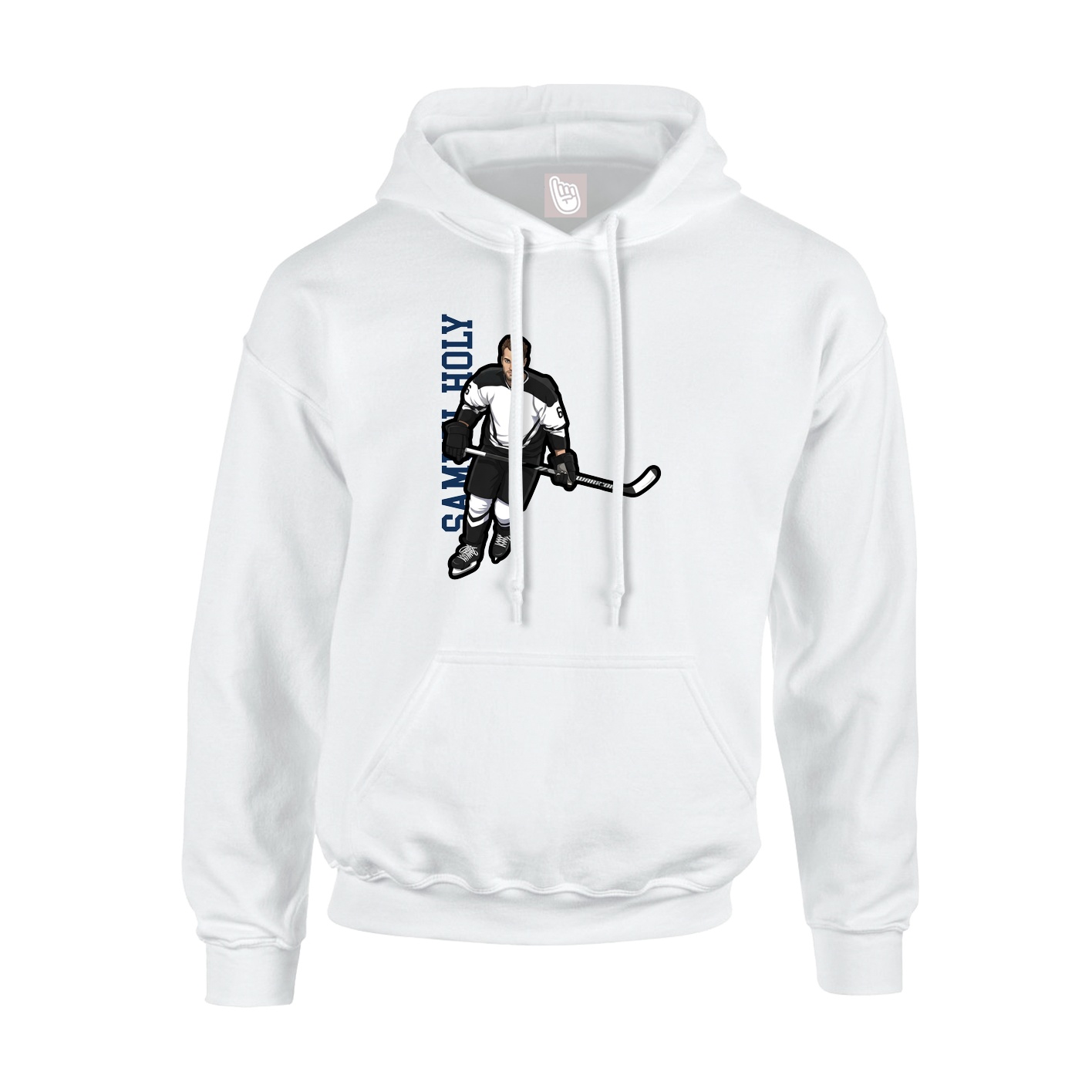 Hoodie — Name Vertical in White