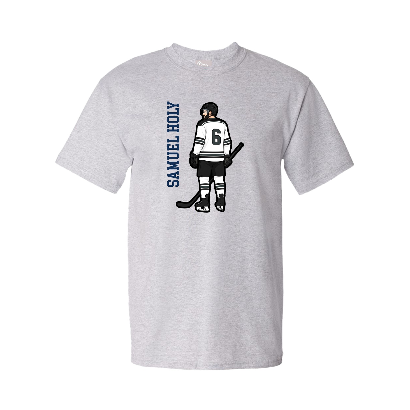 Youth Tee — Name Vertical in Grey