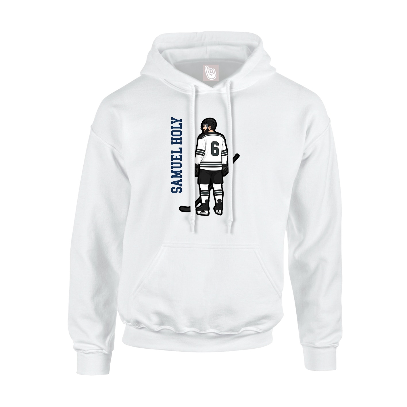 Youth Hoodie — Name Vertical in White