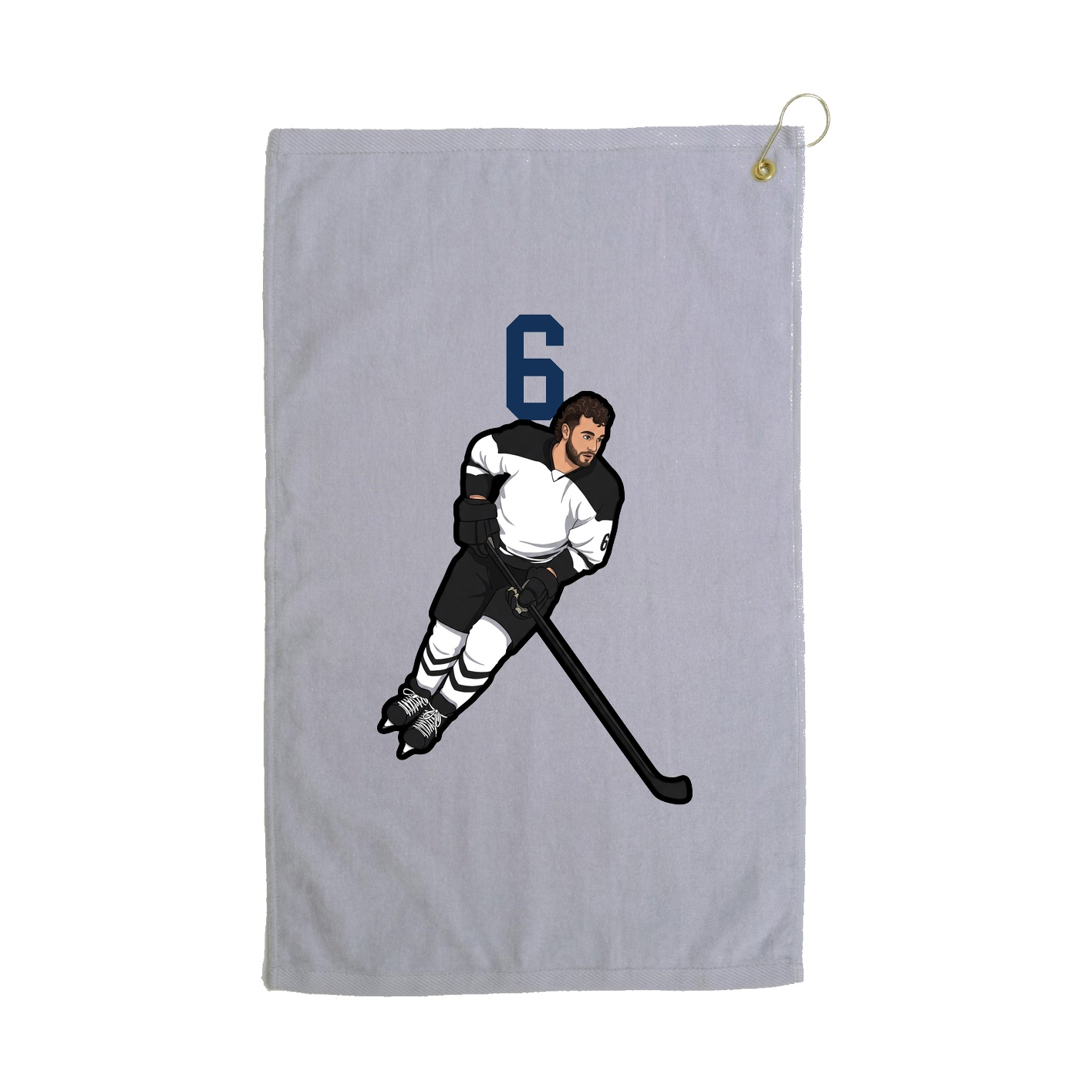 Golf Towel — Number Top in Grey