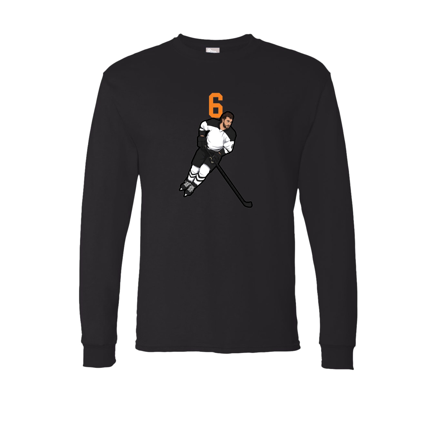 Long Sleeve Tee — Number Top in Black