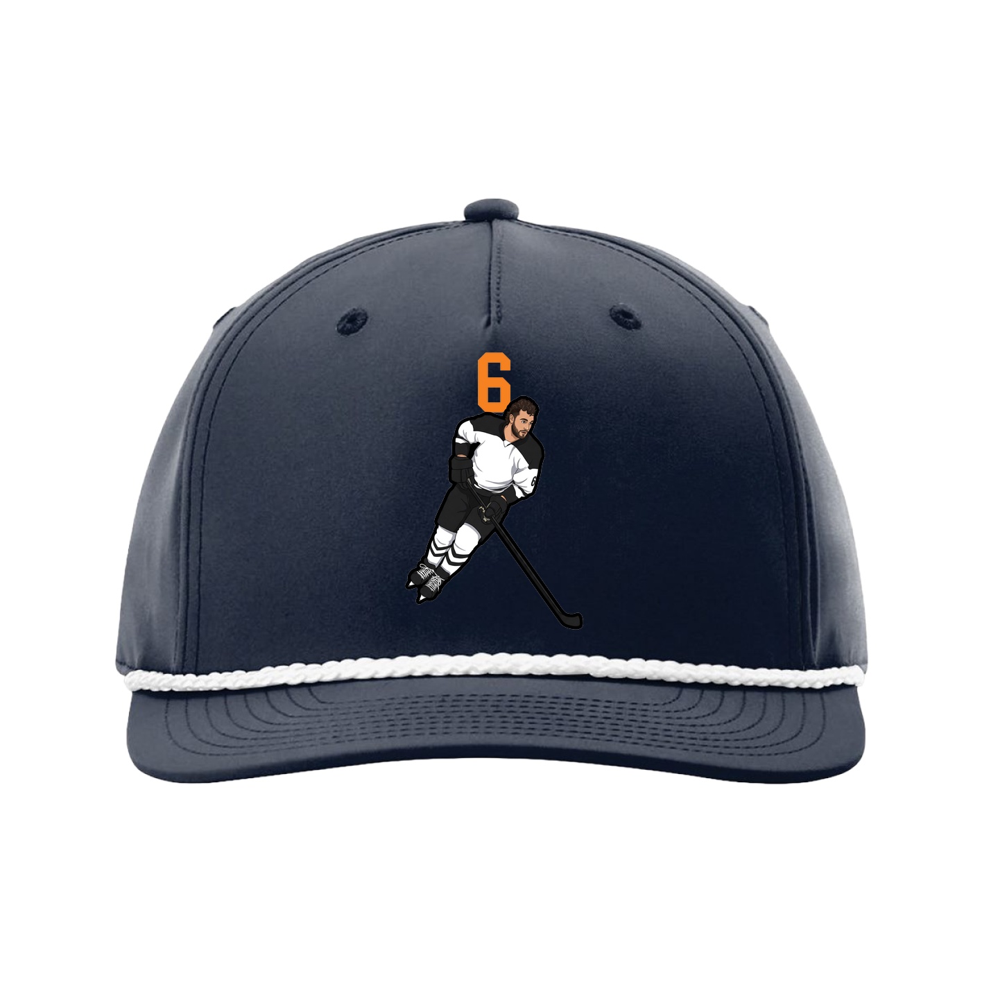 Five-Panel Classic Rope Cap — Number Top in Navy