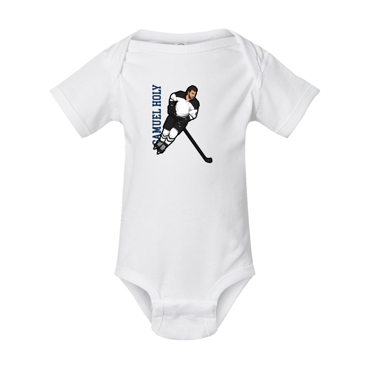 Baby Onesie — Name Vertical in White