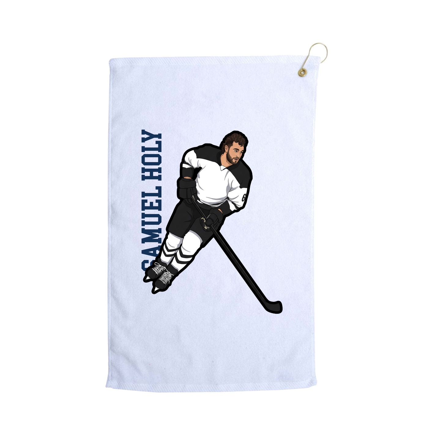 Golf Towel — Name Vertical in White