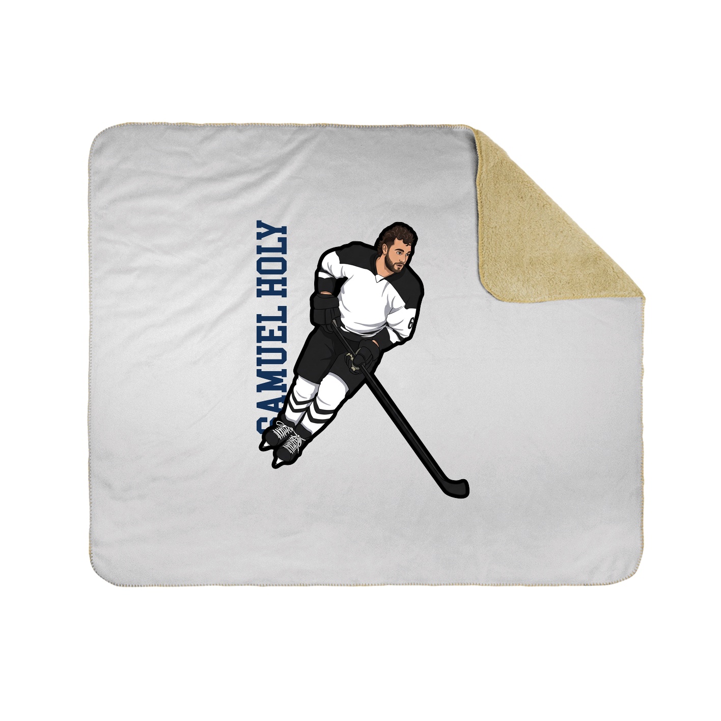 Throw Blanket — Name Vertical in White