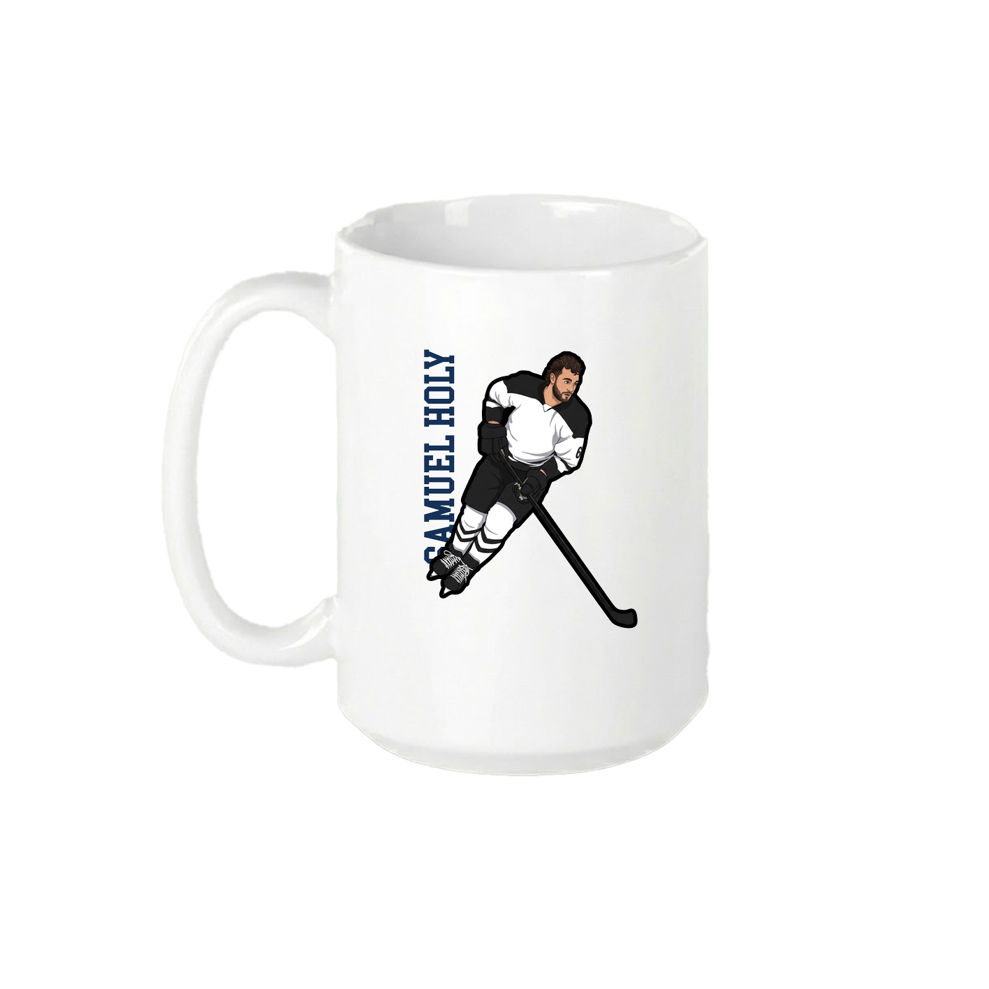 15oz Coffee Mug — Name Vertical in White