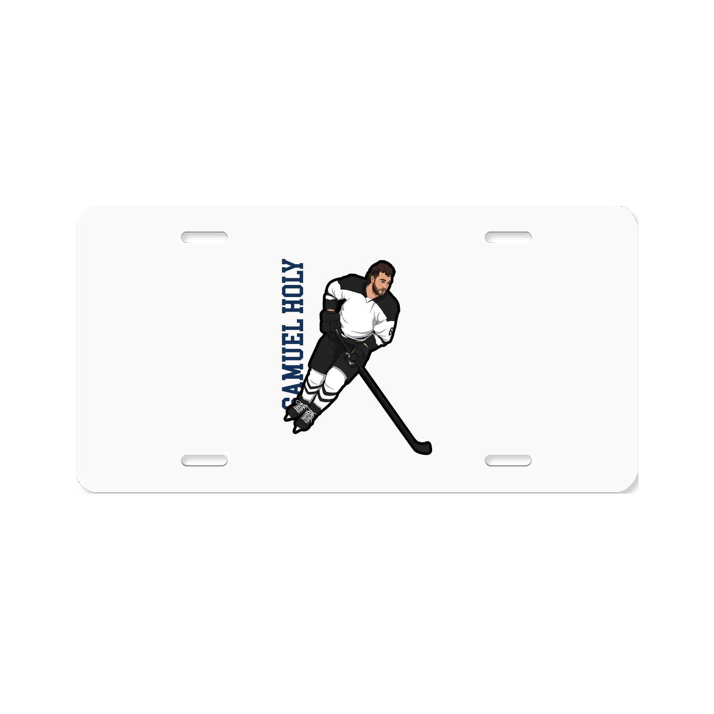 License Plate — Name Vertical in Classic