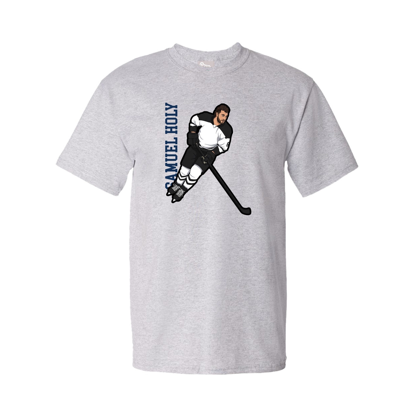 Tee — Name Vertical in Grey