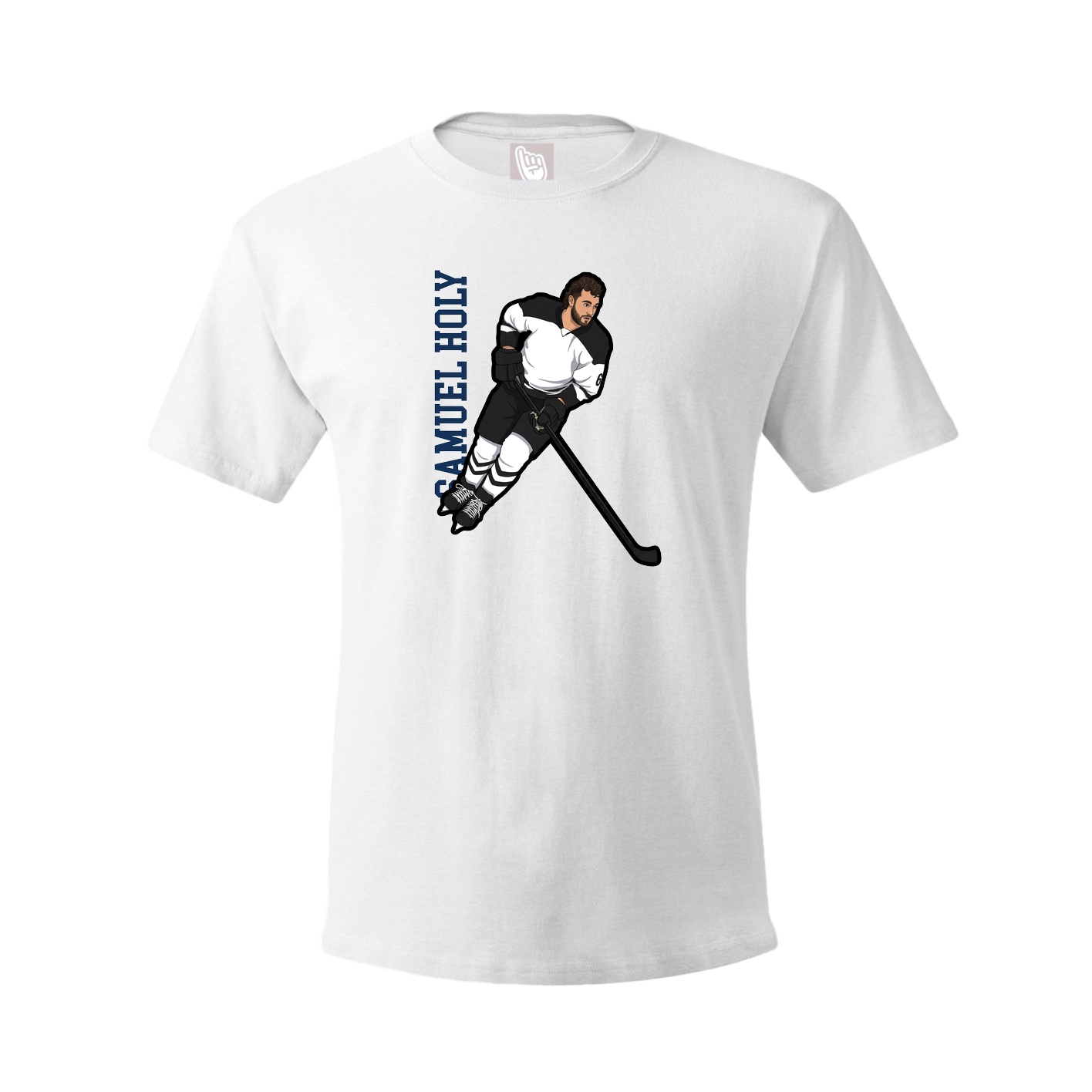 Tee — Name Vertical in White