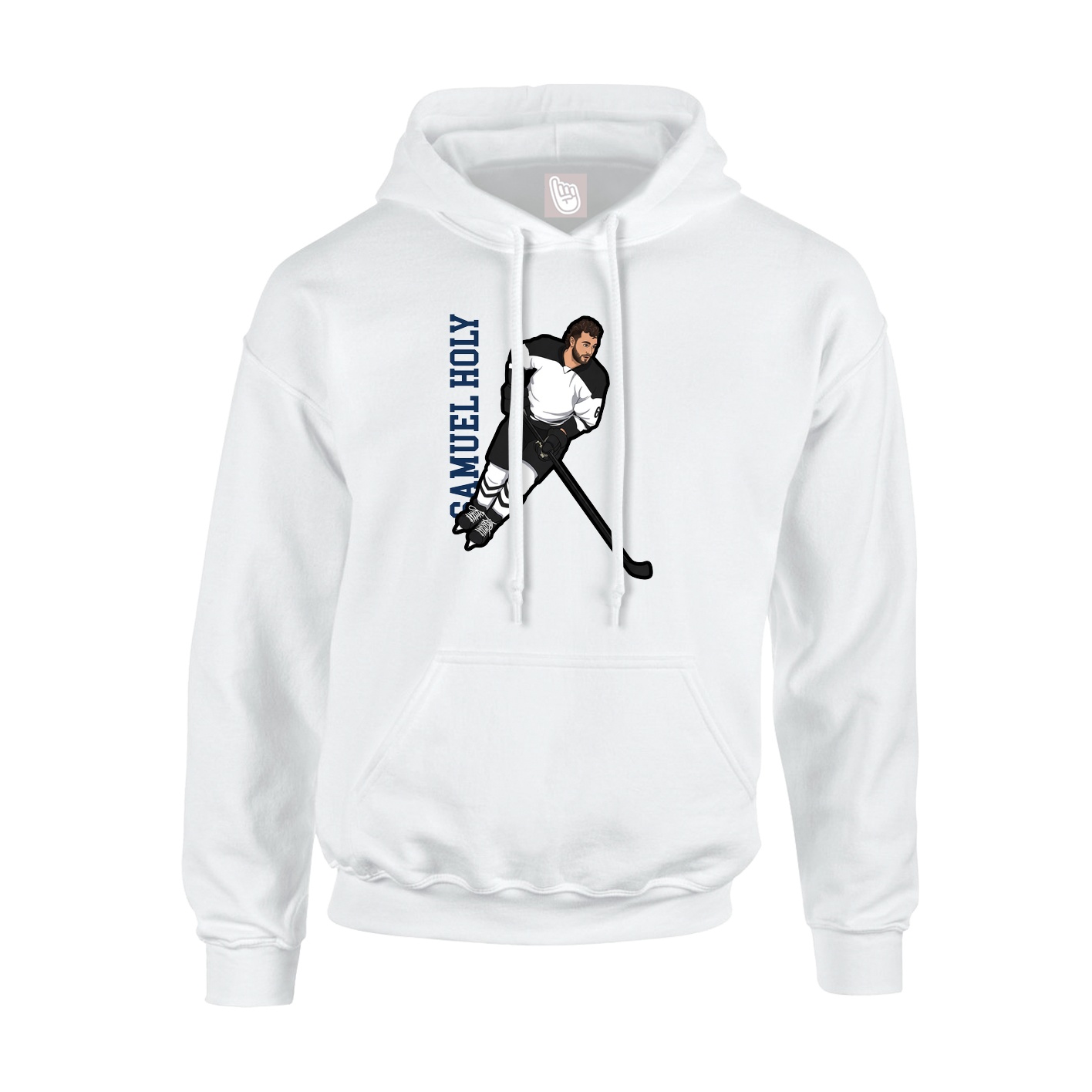 Hoodie — Name Vertical in White