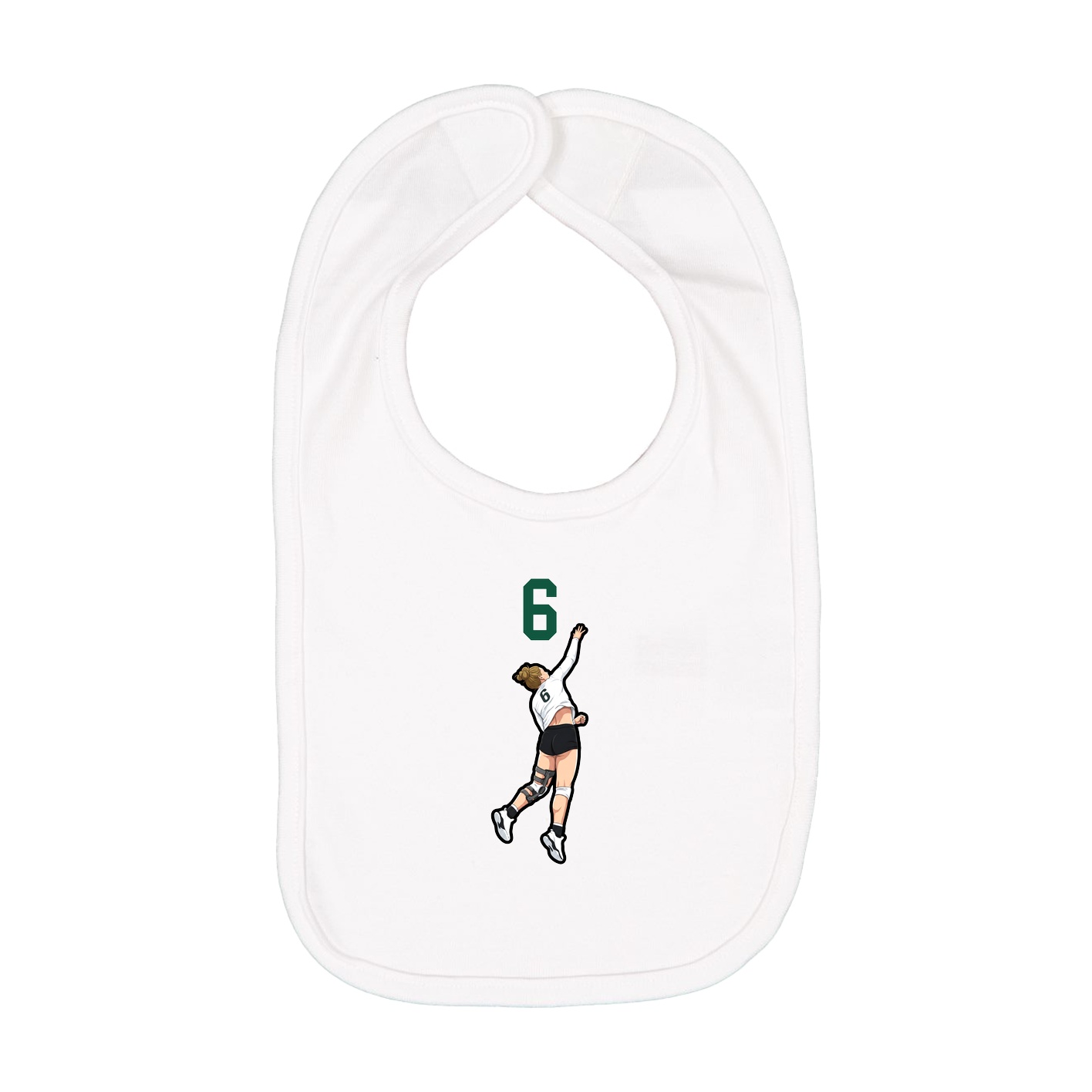 Infant Bib — Number Top in White