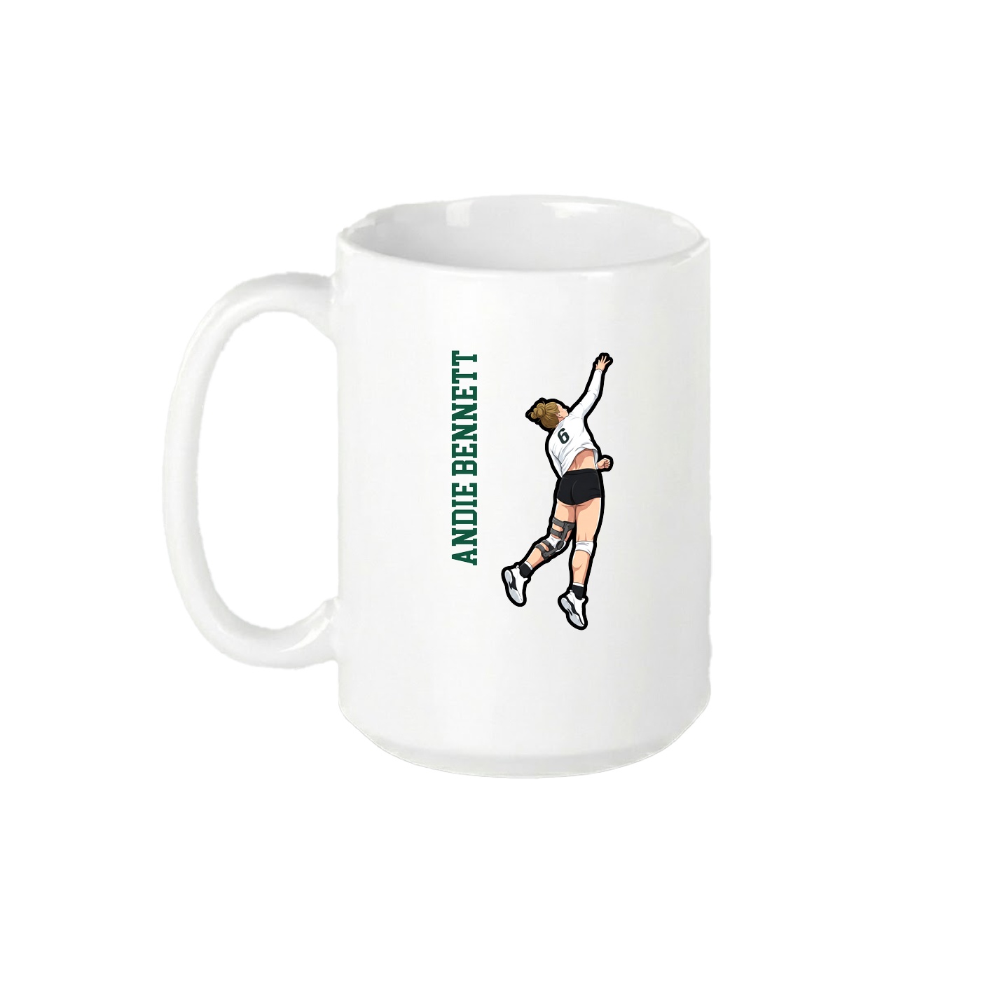 15oz Coffee Mug — Name Vertical in White