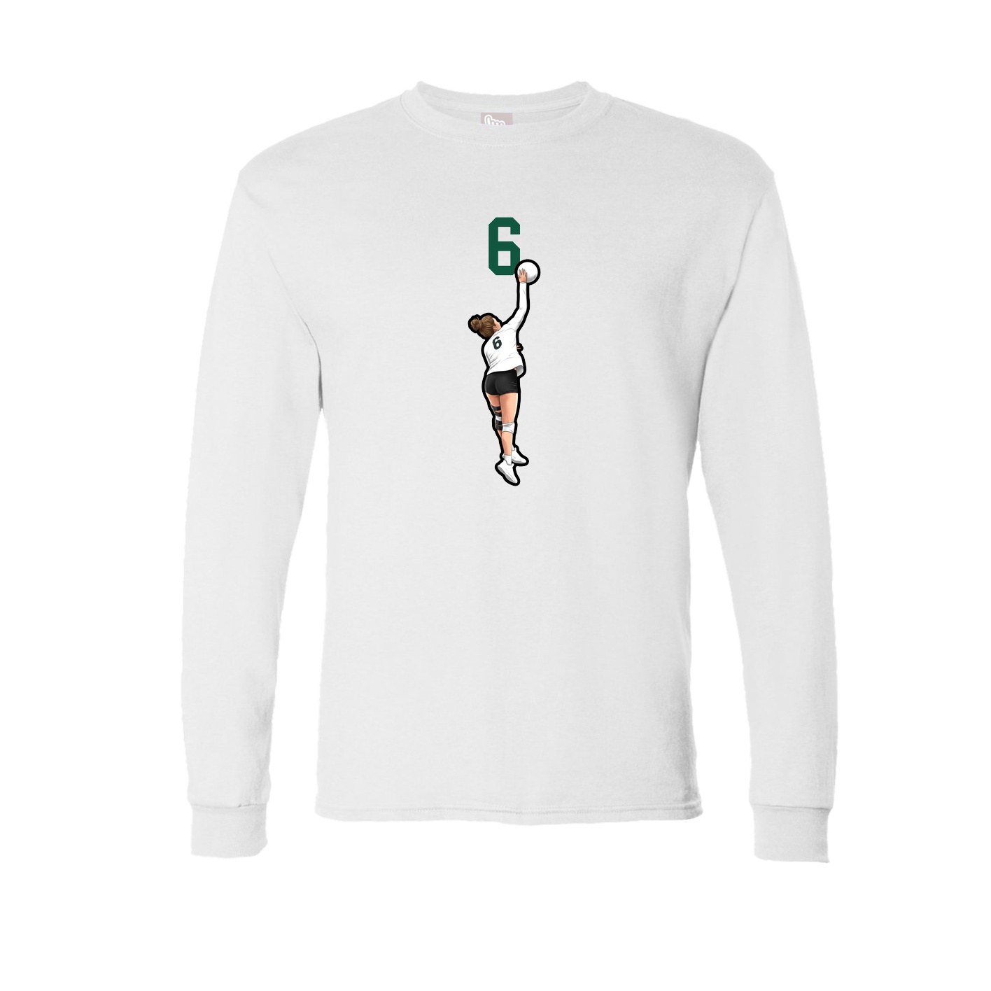 Long Sleeve Tee — Number Top in White