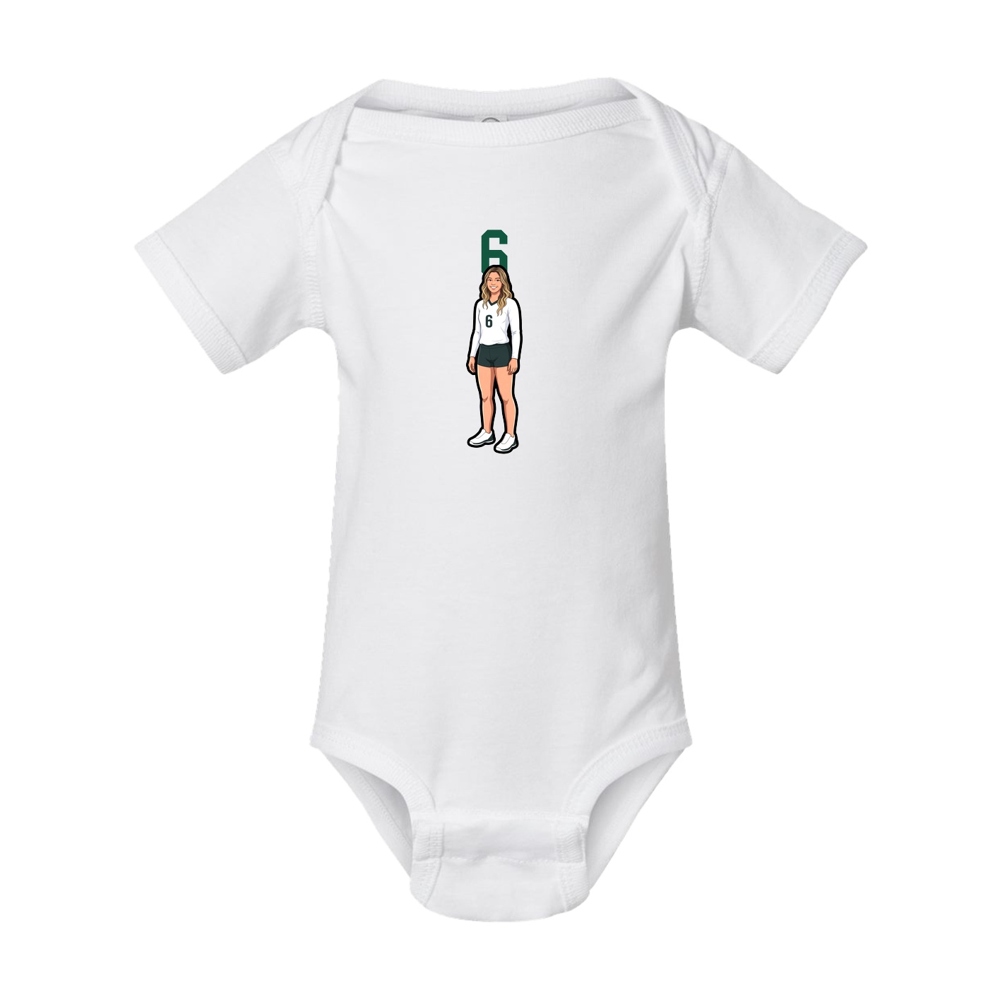 Baby Onesie — Number Top in White