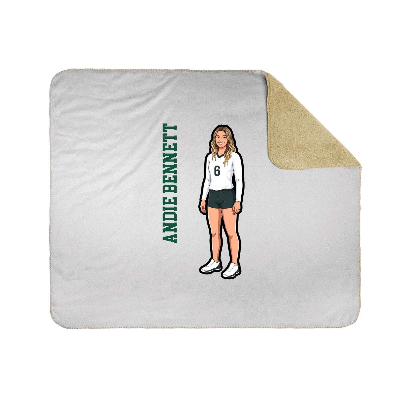 Throw Blanket — Name Vertical in White