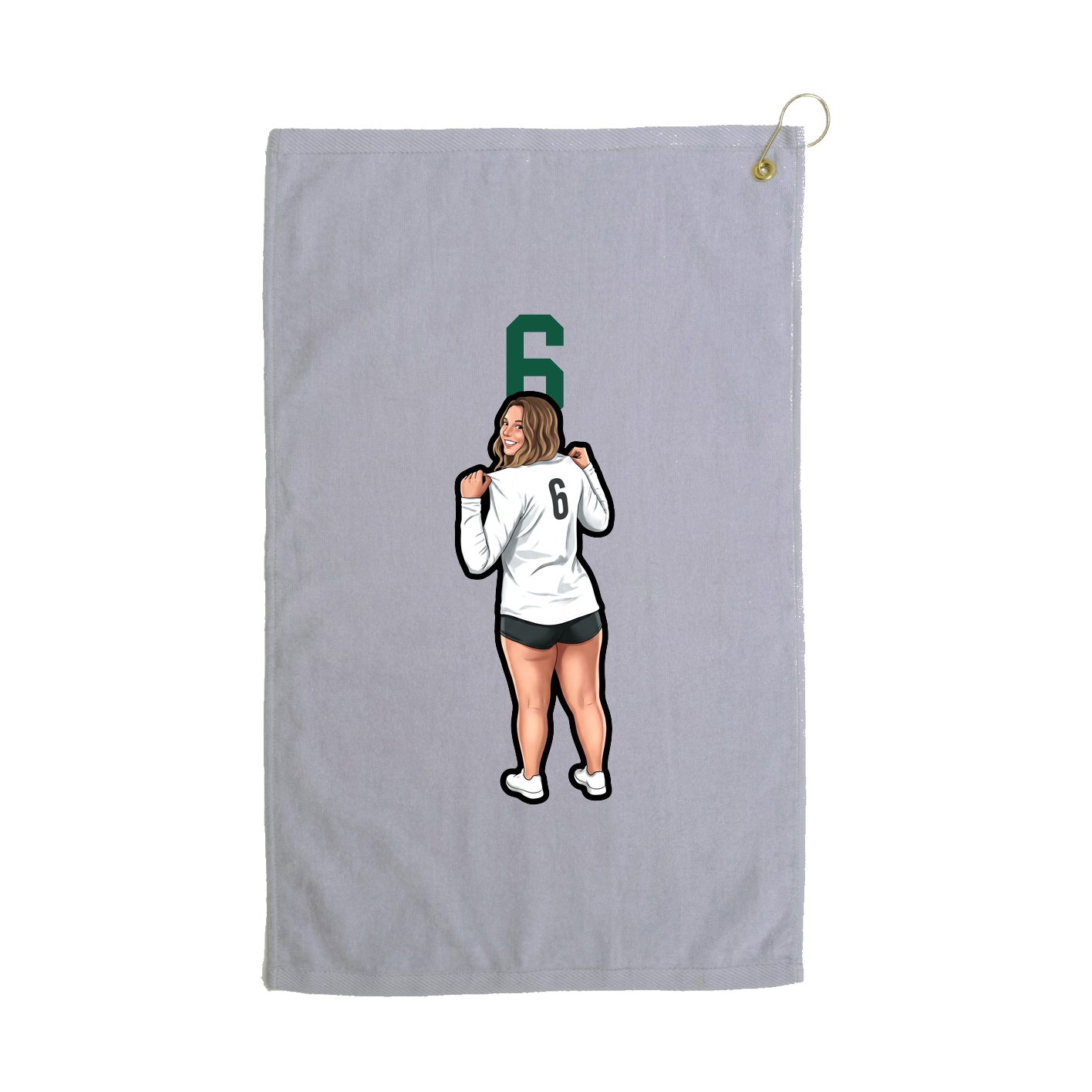 Golf Towel — Number Top in Grey