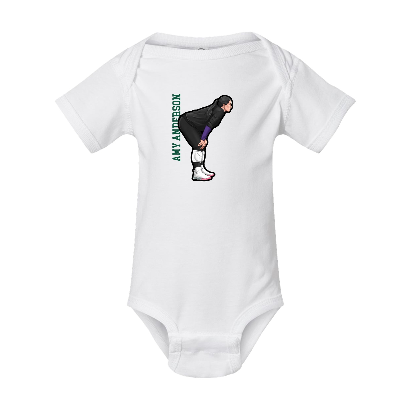 Baby Onesie — Name Vertical in White