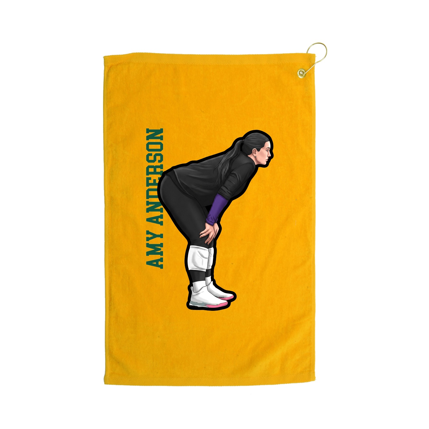 Golf Towel — Name Vertical in Gold