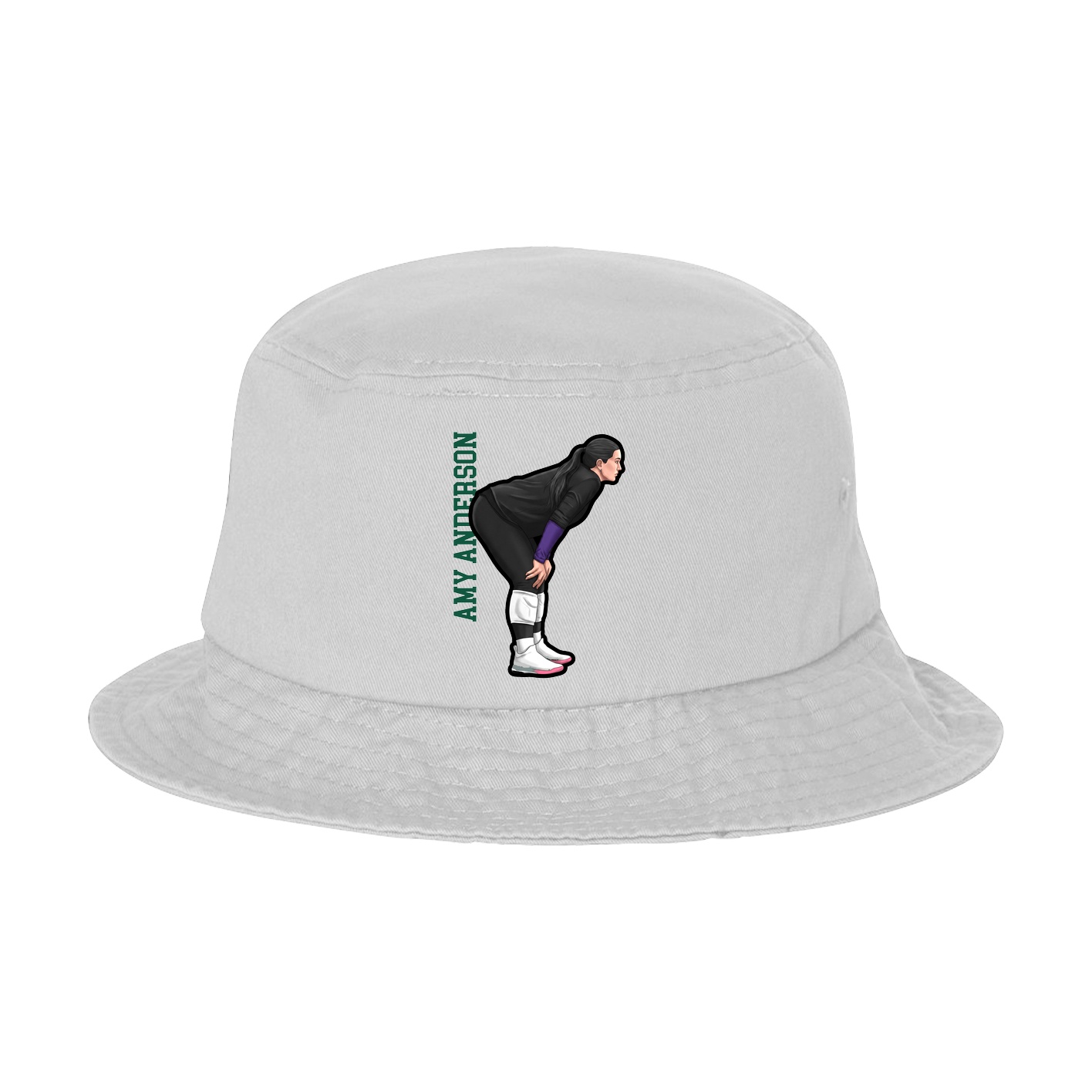 Bucket Cap — Name Vertical in White