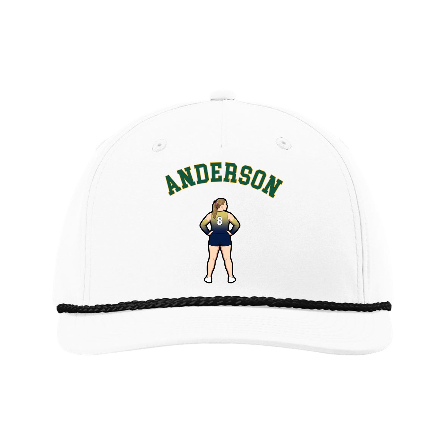 Five-Panel Classic Rope Cap — Shirsey Arch in White