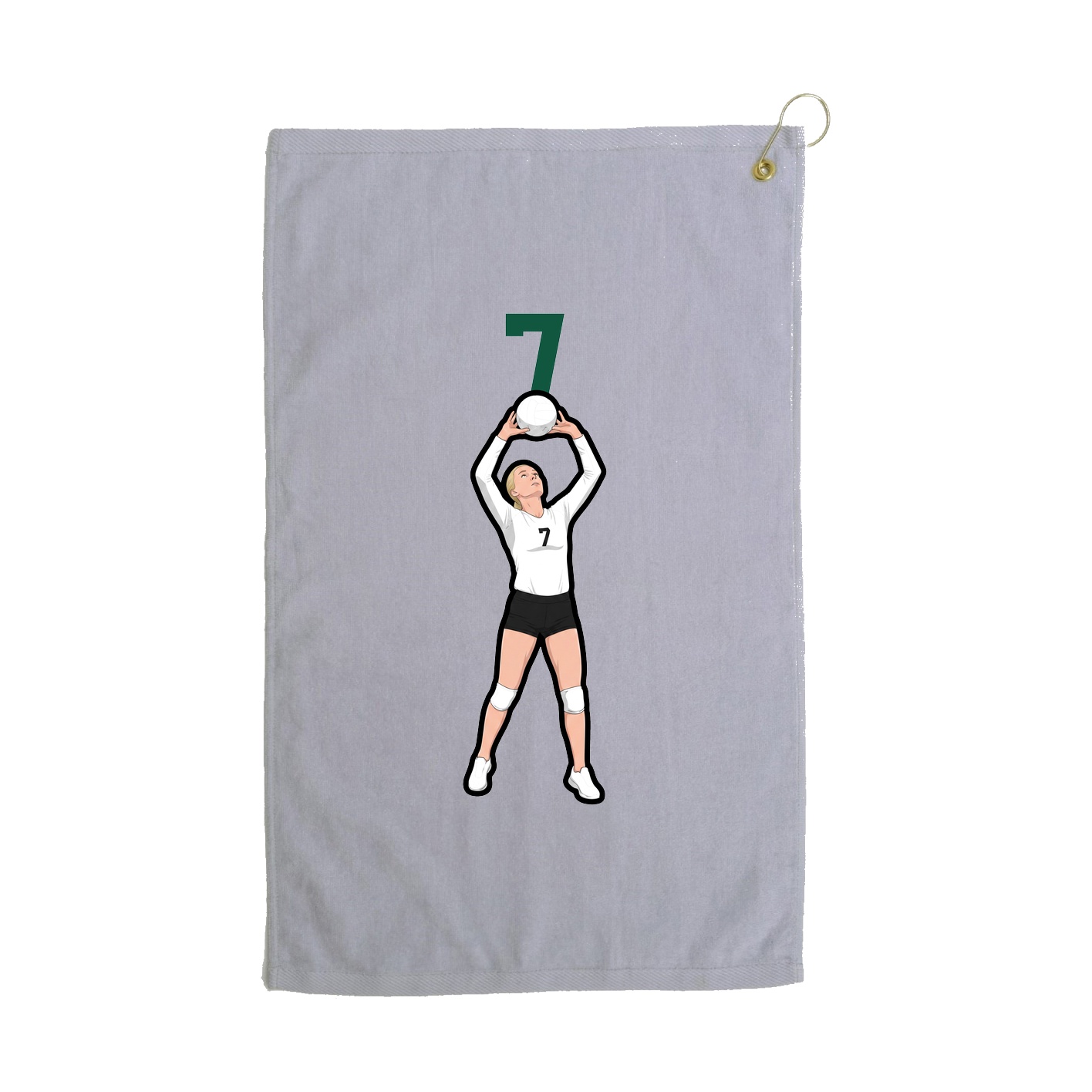 Golf Towel — Number Top in Grey