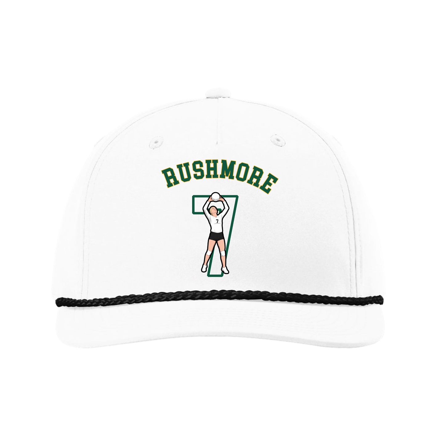 Five-Panel Classic Rope Cap — Shirsey Arch in White