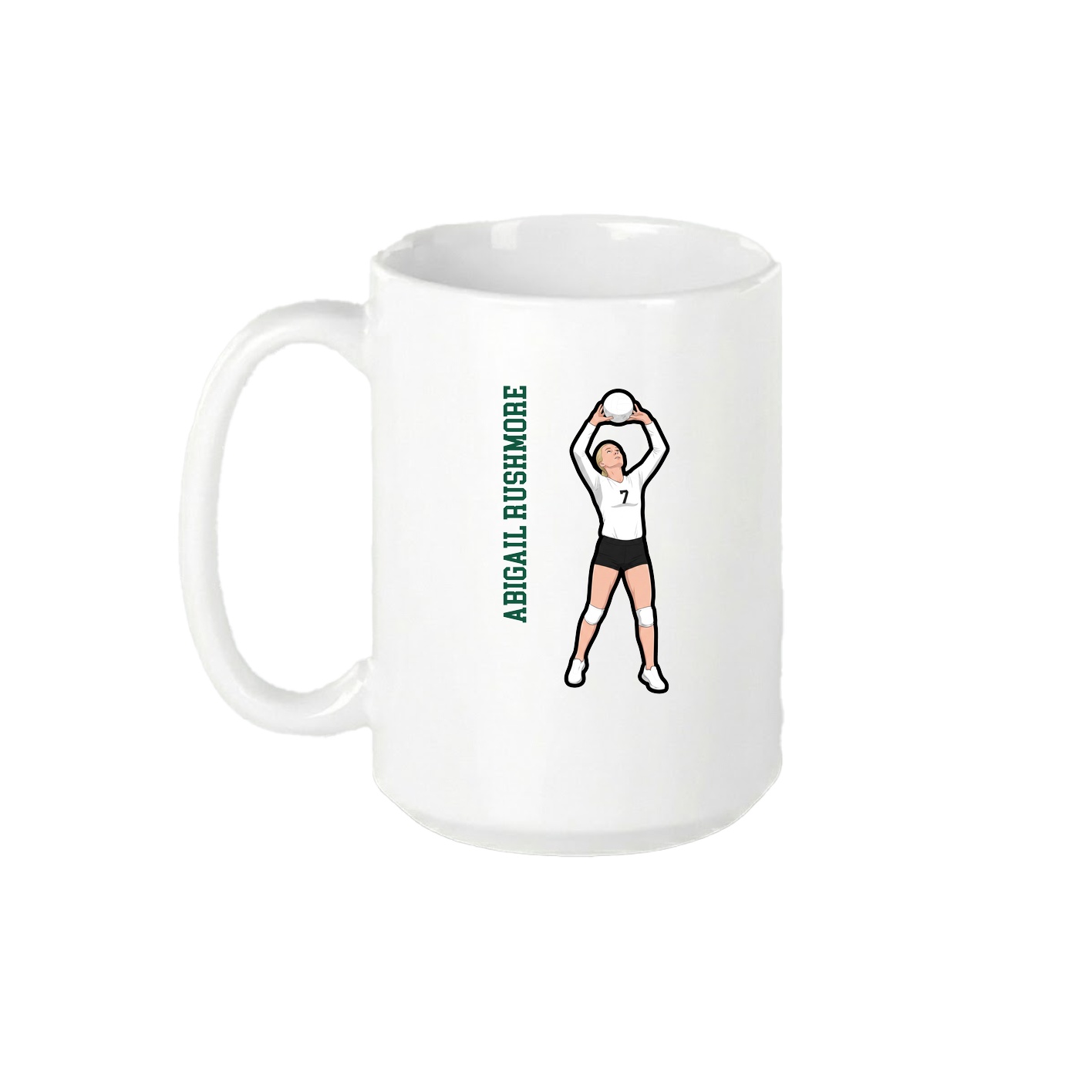 15oz Coffee Mug — Name Vertical in White