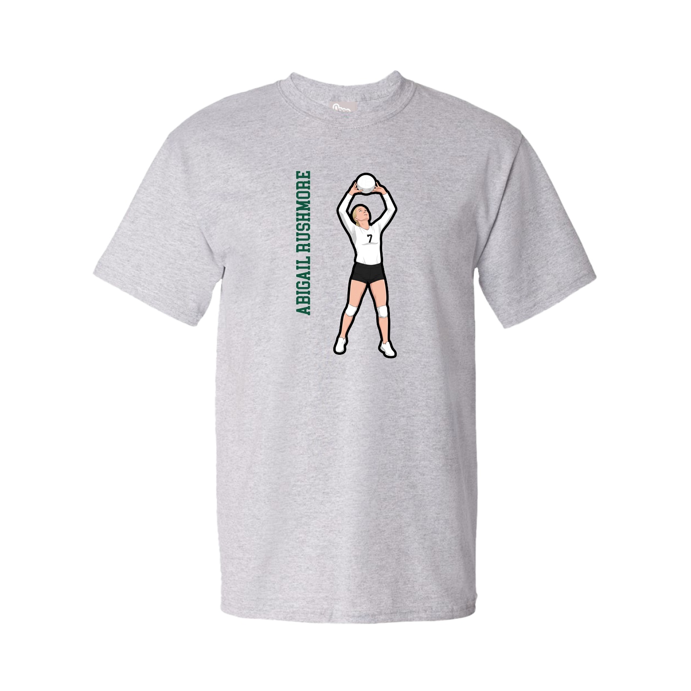 Youth Tee — Name Vertical in Grey